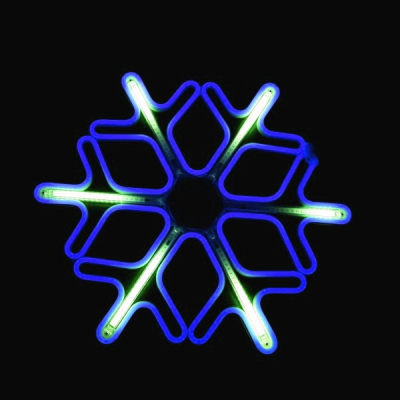 Decoratiune Neon LED Joc DIGITAL 2 Fete Fulg Nea 60x60cm Albastru la Priza