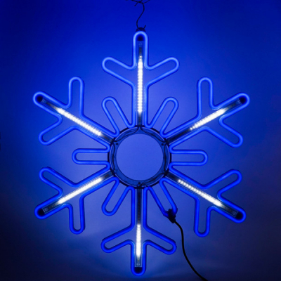 Decoratiune Neon LED Joc DIGITAL 2 Fete Fulg Nea 80x80cm Albastru