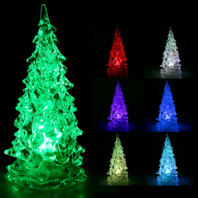 Decoratiuni Craciun Bradut Luminos Acril cu LEDuri Multicolore 25cm