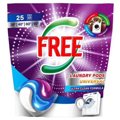 Detergent de Rufe Capsule Universal Free 25buc CNN50755