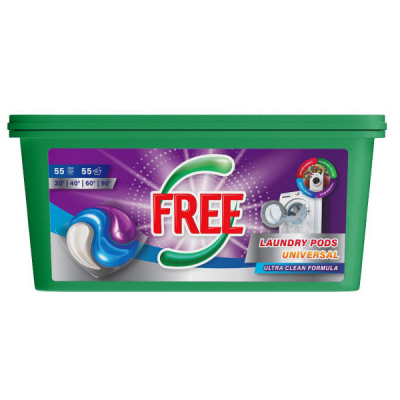 Detergent de Rufe Capsule PODS Universal Free 55buc CNN50754