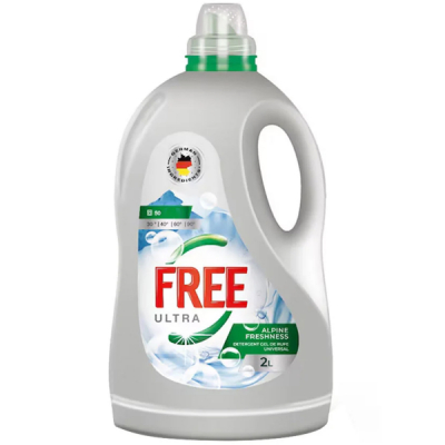 Detergent Gel de Rufe Lichid Ultra Free Alpine Freshness Universal 2L CNN50761