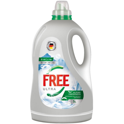 Detergent Gel de Rufe Lichid Ultra Free Alpine Freshness Universal 5L CNN50769