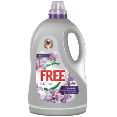 Detergent Gel de Rufe Lichid Ultra Free Orhidee Universal 2L CNN50762