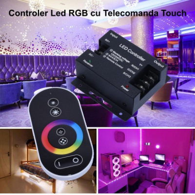 Dimmer Touch LED RGB 12V/24V cu Telecomanda Tactila 18A095 XXM