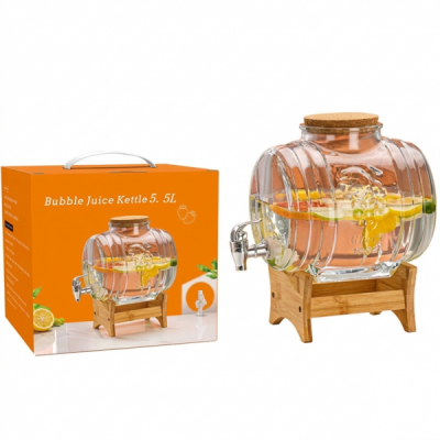 Dispenser Limonada Robinet si Suport 5.5L Sticla Bambus Wei A16507 DNC68094