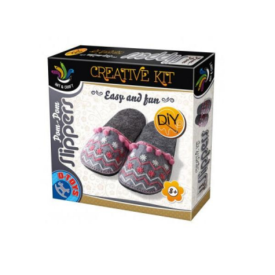 DToys Set Creatie Papucei de Casa POM-POM SLIPPERS