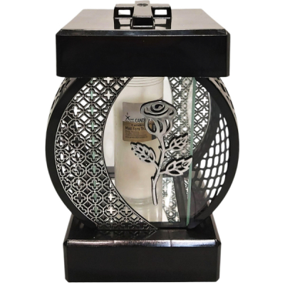 Felinar Candela Glamour Ratan 3D cu capac Floare sau Cruce 3-4 zile 28x20x15cm CNN48617