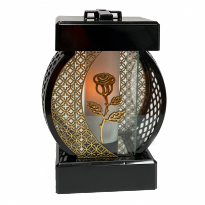 Felinar Candela Glamour Ratan 3D cu capac Floare sau Cruce 3-4 zile 28x20x15cm CNN48617