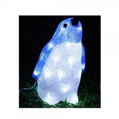 Figurina Luminoasa de Craciun Pinguin 3D Acril cu LEDuri 29cm 3169