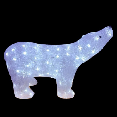 Figurina Luminoasa de Craciun Urs Polar  55cm 220V Acril cu LEDuri 3173