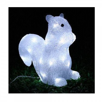 Figurina Luminoasa de Craciun Veverita Acril cu LEDuri 30cm 3168
