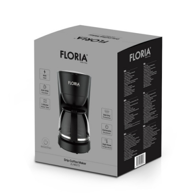Filtru pentru cafea 600W vas 1.2L oprire automata negru Zilan ZLN9273