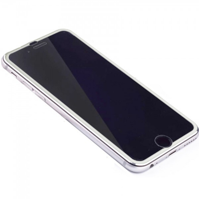 Folie Sticla Securizata Curbata 3D rama Metalica Silver iPhone 7