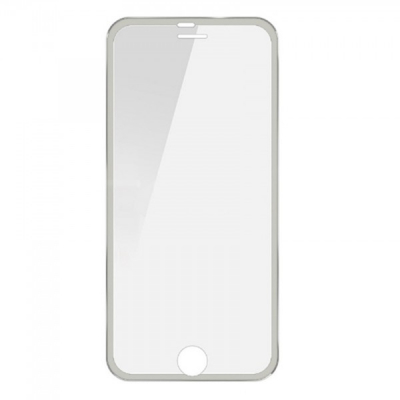 Folie Sticla Securizata Curbata 3D rama Metalica Silver iPhone 7