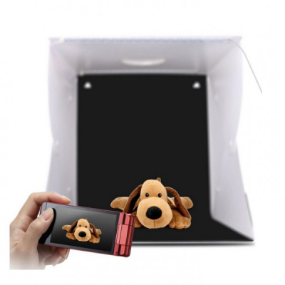 Foto Box Cub LightBox 40cm Portabil Iluminat LED Fotografie Produs