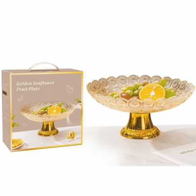 Fructiera Rotunda cu Picior Sticla 26.5cm Wei A16512 DNC68098
