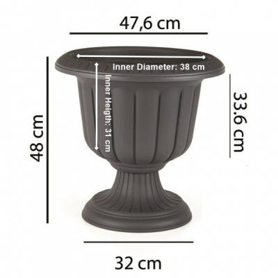 Ghiveci Nergiz cu picior 25.3L 47x47cm DIV.CULORI SERN002 DNC63242