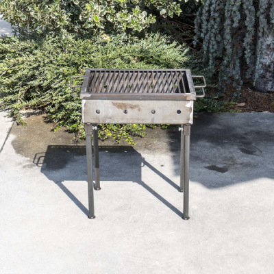 Gratar metalic pe carbuni 10x50×35cm Picioare Demontabile Zilan EXT 9910
