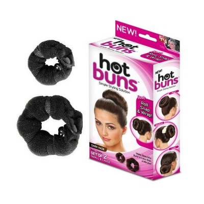 Hot Buns Burete Negru pentru Coc Set cu Doua Marimi