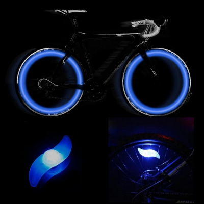 Set 4 Lumini Hot Wheels LED Albastru Decorativ pentru Spite Bicicleta
