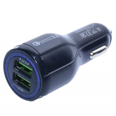 Incarcator Auto 12V Dublu 2 x USB 3.0 D15 Negru 2A038 XXM