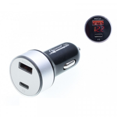 Incarcator Auto Qualcom 2USB 3.0 + PD-USB tip C 12V 24V 2A035 XXM