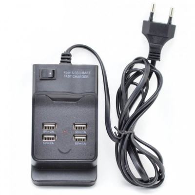 Incarcator USB Hub 4 Porturi USB 2.0 cu Buton ON/OFF 220V 2A003 2A004 XXM