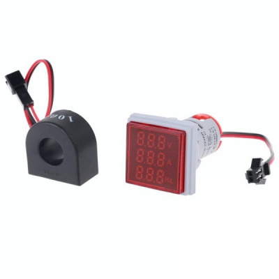 Indicator Digital 3in1 AC , Voltmetru, Ampermetru, Frecventa Div.Culori XXM