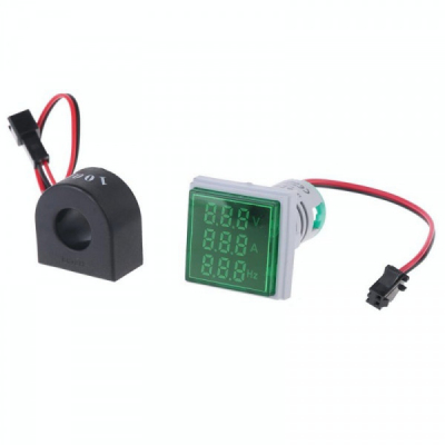 Indicator Digital 3in1 AC , Voltmetru, Ampermetru, Frecventa Verde 5C027 XXM