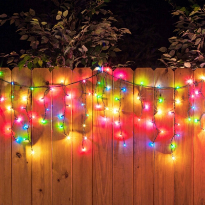 Instalatie Craciun 5m 200LED Multicolor Franjuri Fir Verde 1858M6