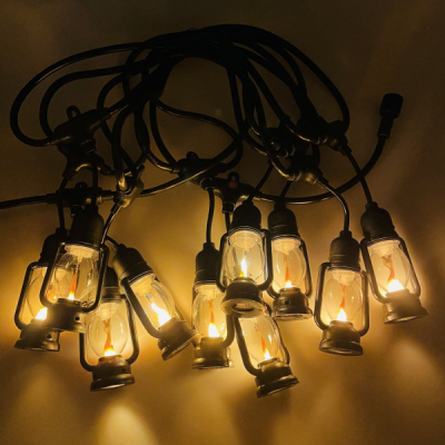 Instalatie LED Ghirlanda 10m 10 Felinare care Palpaie Vintage Alb Cald 220V P TO