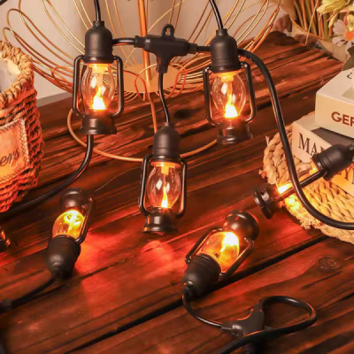 Instalatie LED Ghirlanda 5m 10 Felinare care Palpaie Vintage Alb Cald 220V P BRP