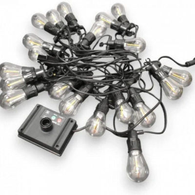 Instalatie LED Solara Ghirlanda 10m 20 Becuri Vintage Alb Cald DDY7717 BRP