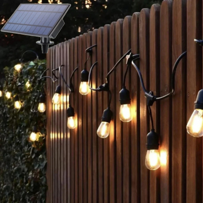 Instalatie LED Solara Ghirlanda 20m 20 Becuri Vintage Alb Cald 220V TO GS20M20B