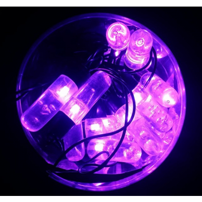 Instalatie de Craciun 20 LED Violet Bubble Stick Fir Negru Lungime 5m