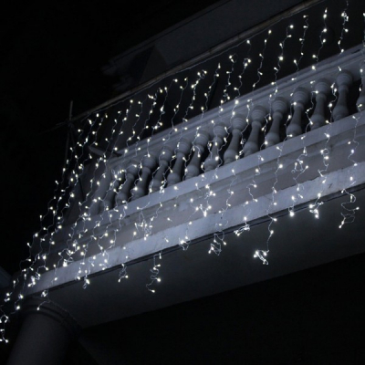 Instalatie Luminoasa Perdea cu 10 Franjuri 280 LED 3x1.3m Lumina Alba