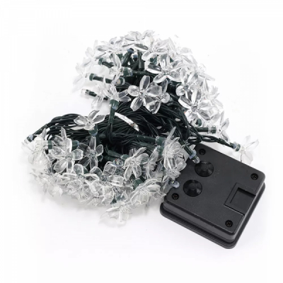 Instalatie Luminoasa Solara Liniara Snur 12m 100LED Alb Rece TO SL100W