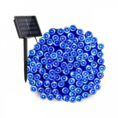 Instalatie Luminoasa Solara Liniara Snur 12m 100LED Albastru TO SL100B