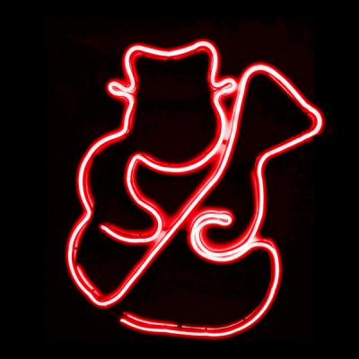 Decoratiuni Craciun Neon 2 Fete Om de Zapada 47x30cm Rosu 9701