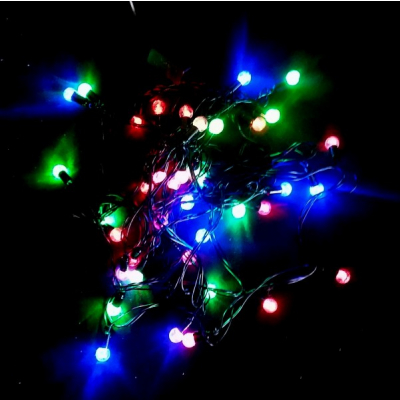 Instalatii Luminoase 40 Globulete Multicolore cu LED si Fir Negru 5m