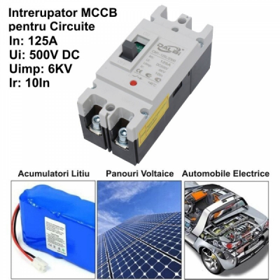 Intrerupator de Circuit Solar MCCB 2P-125A 500V DC 5A056 XXM