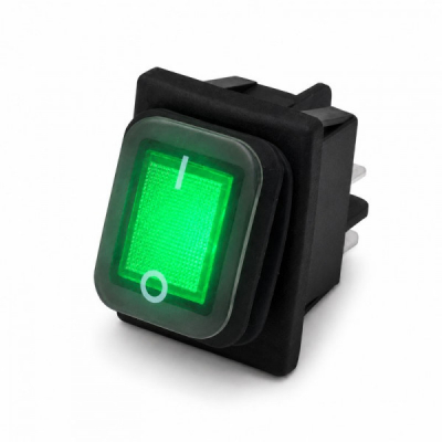 Intrerupator IRS KCD4 16A 250V Membrana Cauciuc LED VERDE Dalbi 6B032 XXM