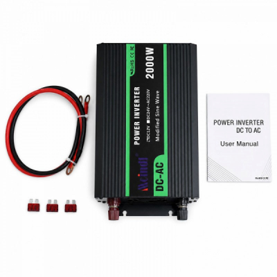 Invertor de Tensiune 2000W 12V la 220V Unda Sinusoidala Modificata USB 7C009 XXM
