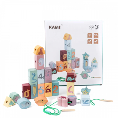 Joc 2in1 Cuburi de construit si snuruit Animale marine 21 piese Kabi 0115 CWT