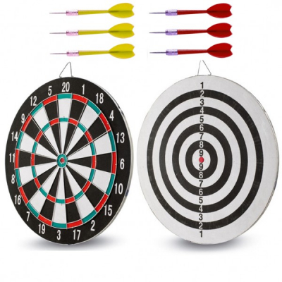 Joc Darts si Tinta 37cm cu 6 Sageti si 2 Fete