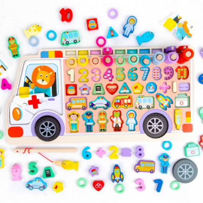 Joc logaritmic din lemn multifunctional Ambulanta 6in1 MG-310 CWT