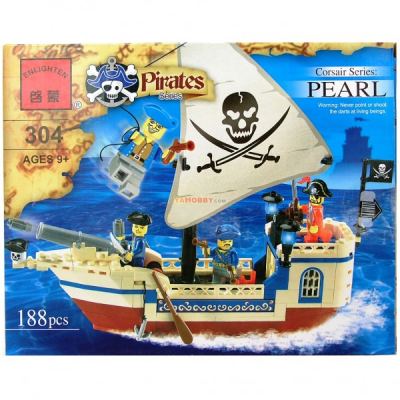 Joc tip Lego Corabie Pirati Pearl Enlighten 304 cu 188 Piese