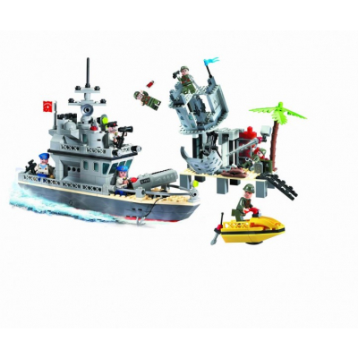 Joc tip Lego Fort si Nava de Razboi cu Racheta si 7 Soldati 819