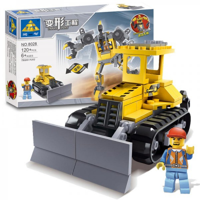 Joc Tip Lego Set Constructie Robot Buldozer Transformer Kazi 8028